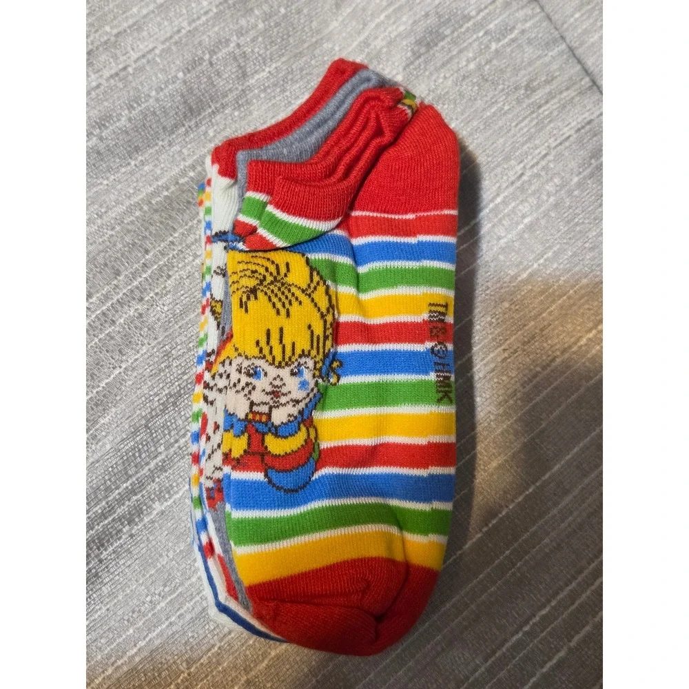 Rainbow Brite No-Show Socks 6 Pair Pack Womens Shoe Size 4-10 Retro 80s Graphics
